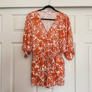 Pink Lily  -  Back In My Heart Rust Floral Romper